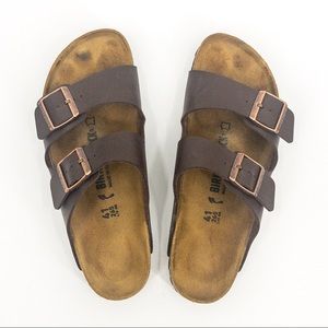 BIRKENSTOCK Arizona Natural Leather Dark Brown 41